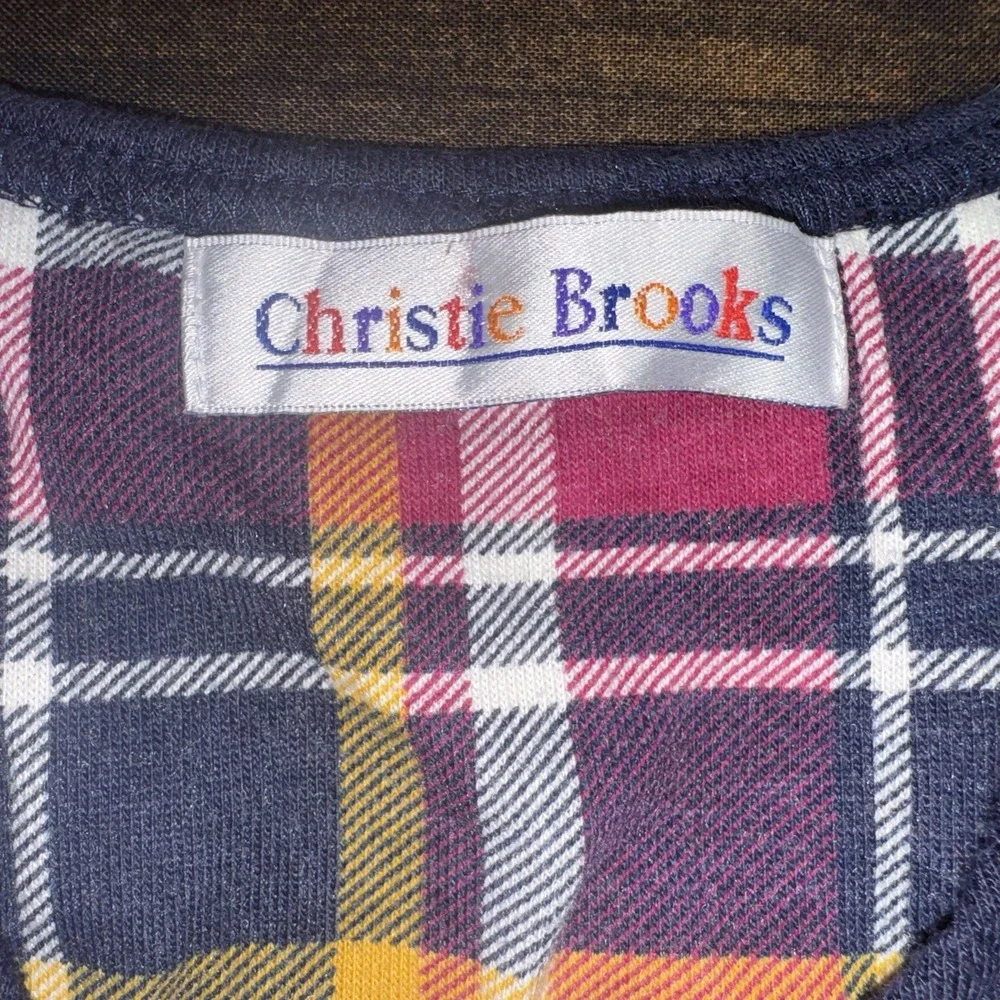 Christie Brooks Vest Girls M (5-6) Blue Vintage Nature Explorer Quilt